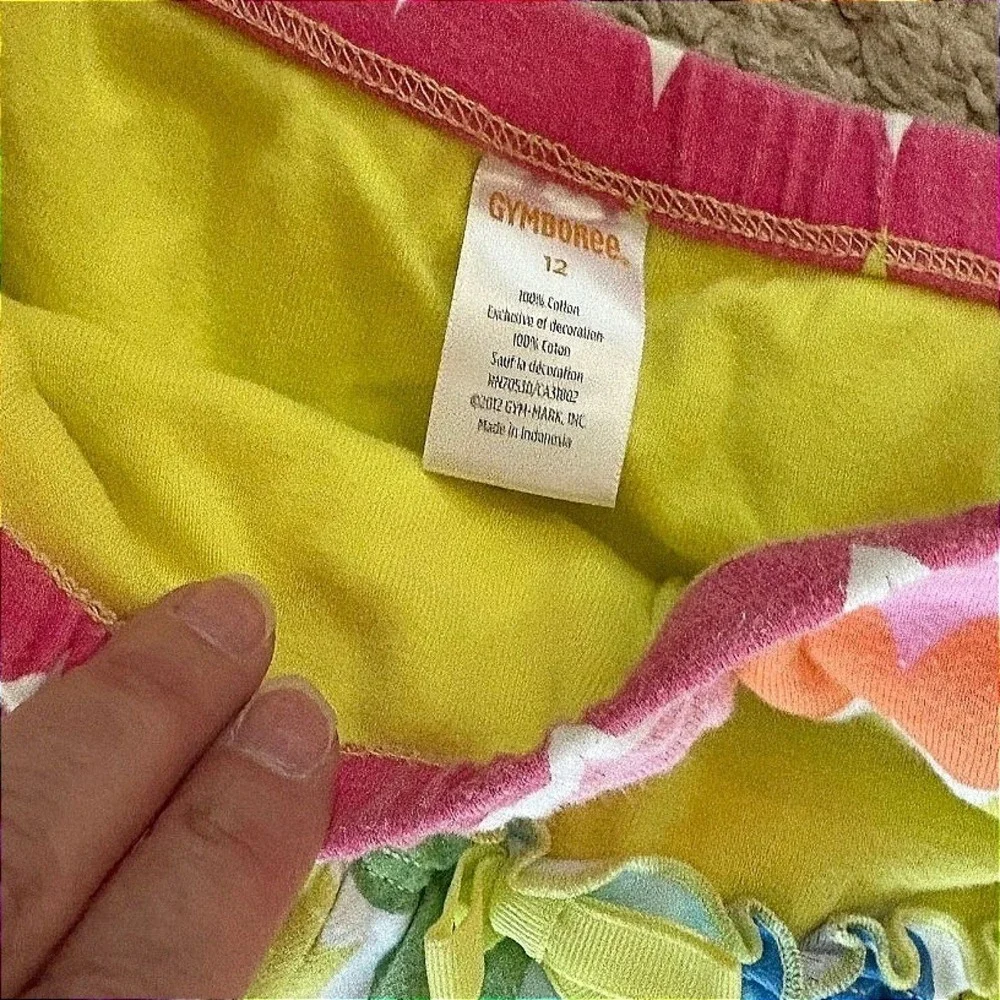 Gymboree Girls Surf Club Navy Tee and Rainbow Scalloped Skort Set Size 12